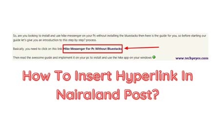 Insert Hyperlink In Nairaland Post