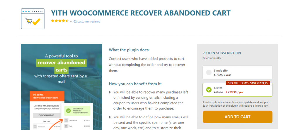YITH WooCommerce Recover Abandoned Cart