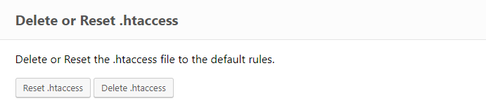 ERS Delete/ Reset .htaccess tool