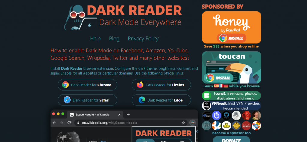 chrome dark reader