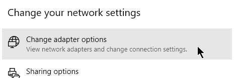 Change adapter options