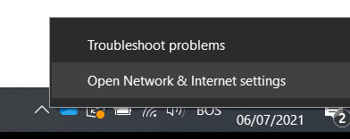 Open network and Internet settings