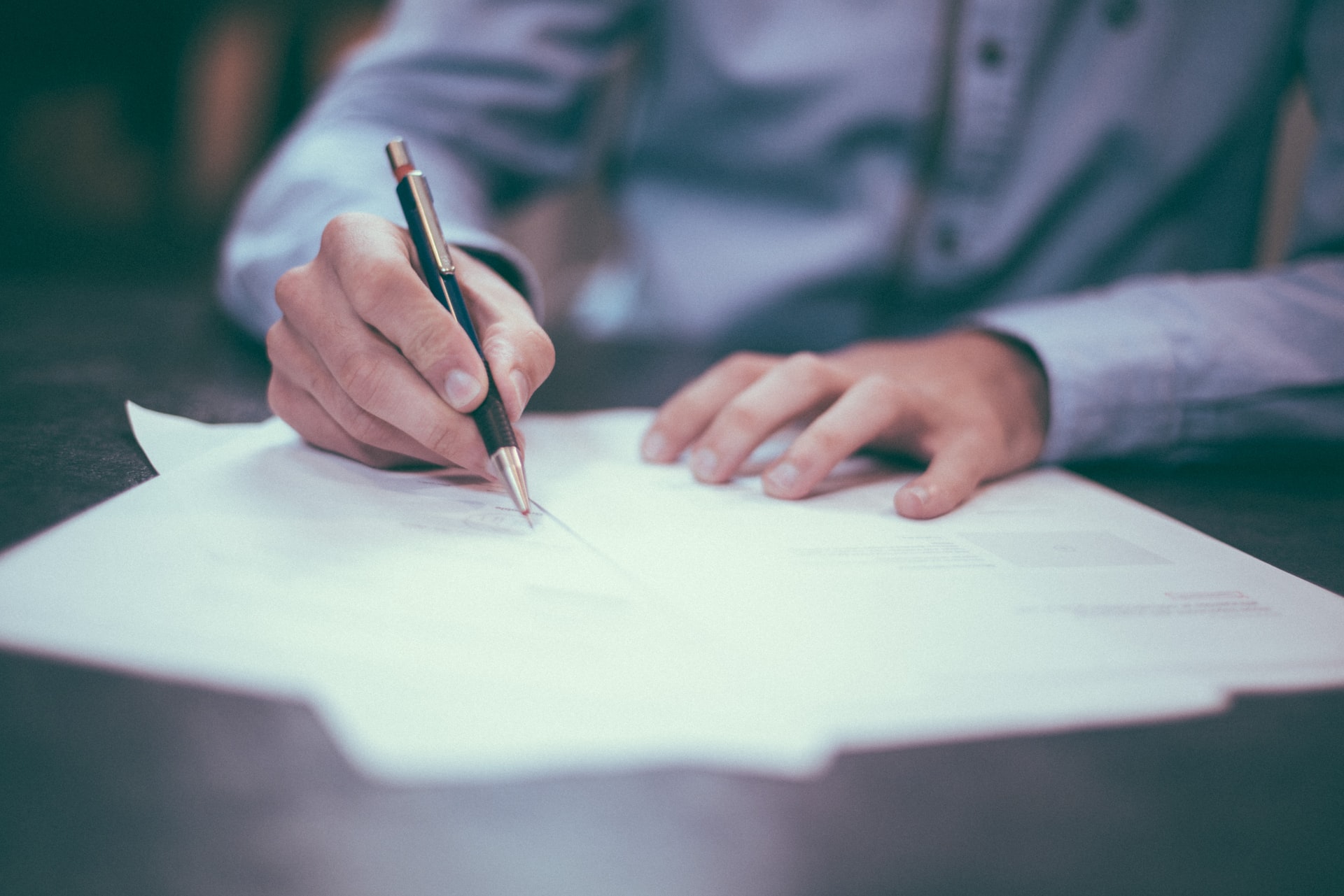 Person signing document